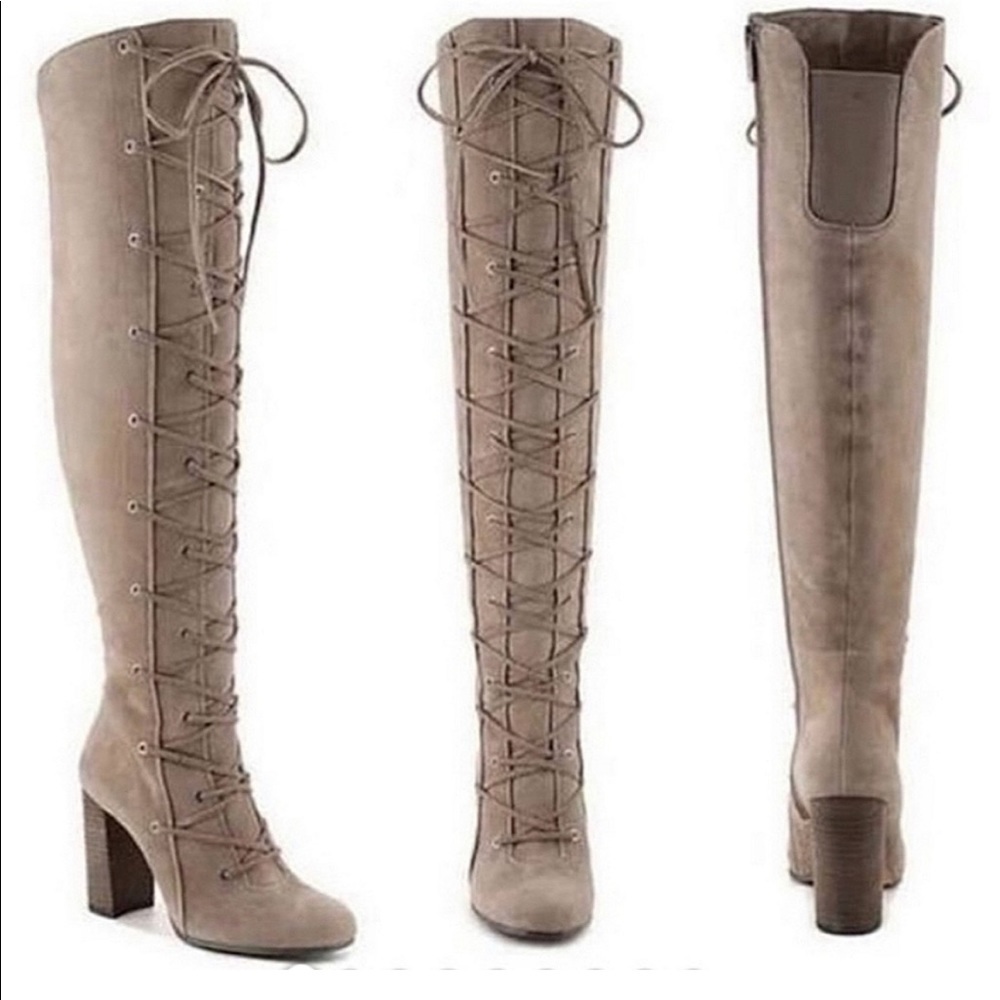 Vince Camuto Women's THANTA Lace up Knee HIGH BOOT sz 9/39